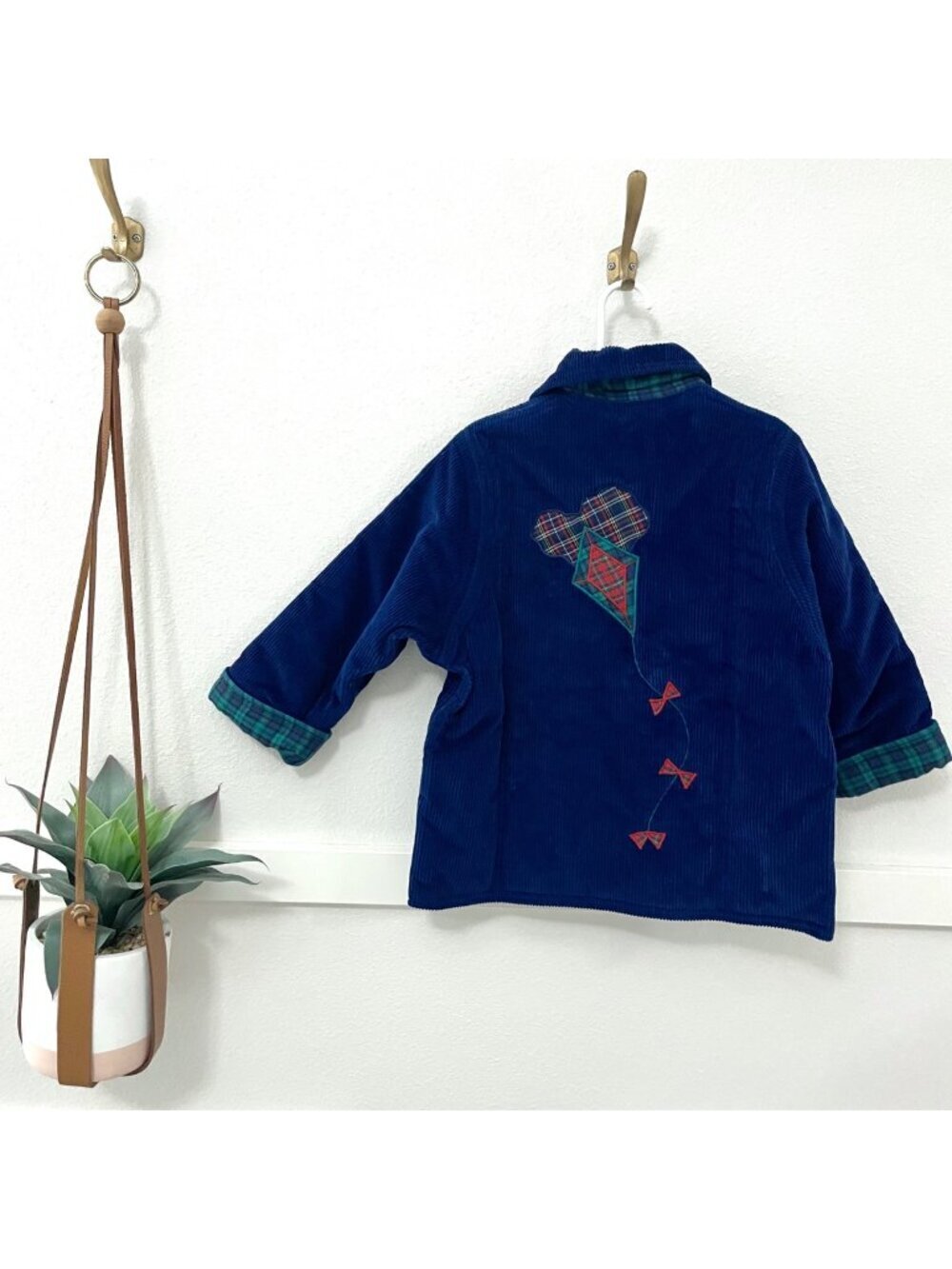 Made in UK Handmade Vintage Kite Quilted Toggle Cottagecore Navy Jacket Size 4/5